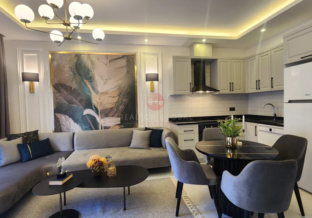 Möblierte 1-Zimmer-Wohnung mit besonderem Design in Oba zu verkaufen