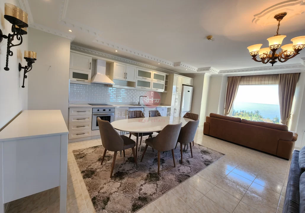 Panoramic Sea View 2+1 Luxury Apartment For Sale in Mahmutlar