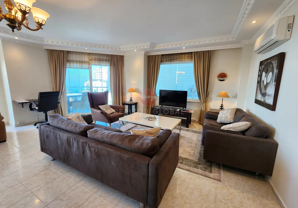 Panoramic Sea View 2+1 Luxury Apartment For Sale in Mahmutlar