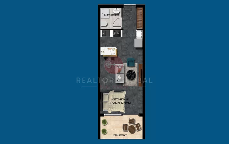 Studio-Apartment in einem wunderschönen Komplex in Yeniboğaz, Zypern