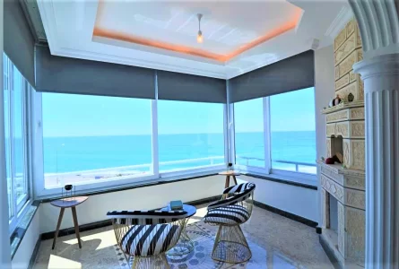 Seafront Furnished Flat For Rent in Alanya With Panoramic Sea View
