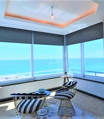 Seafront Furnished Flat For Rent in Alanya With Panoramic Sea View