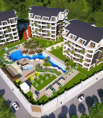 Atmosphäre des Friedens mit Projektwohnungen zum Verkauf in Alanya