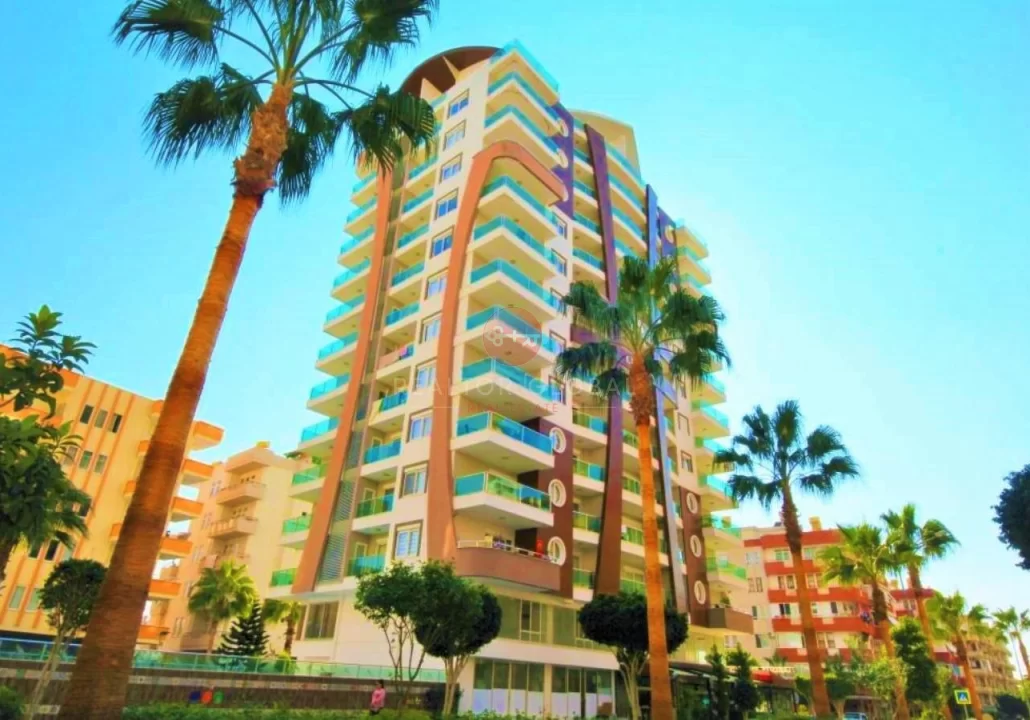 Dazzling Sea View From The Ninth Floor Comes With The Furnished Apartment For Sale in Alanya