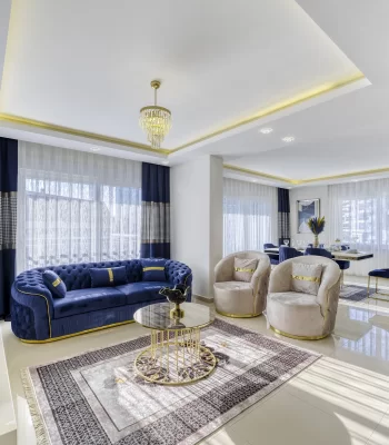 Gehobene Klasse und Blick auf die Berge, komplett möblierte Wohnung zum Verkauf in Alanya