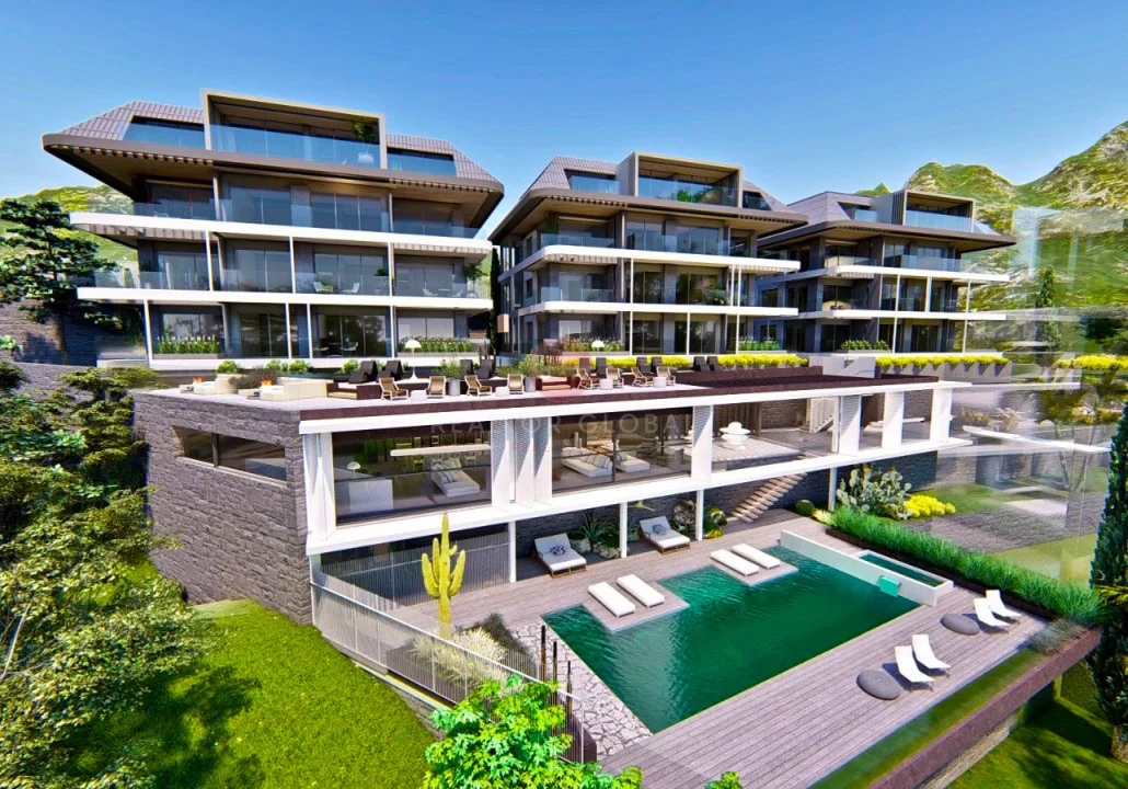 Ein neues Projekt mit zwei Optionen zum Verkauf von Wohnungen in Alanya